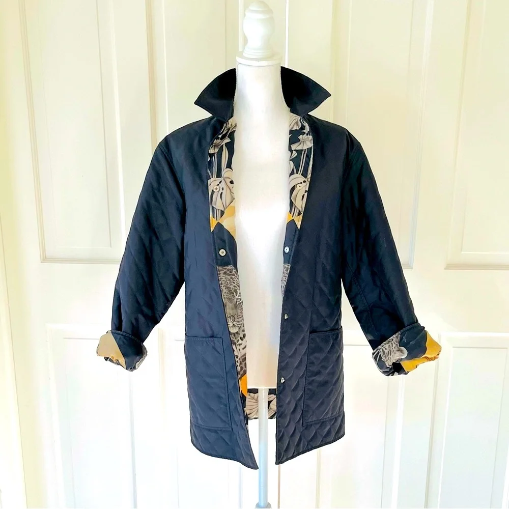 Ferragamo black quilted jacket S - Picture 3 of 16